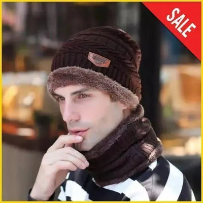 4 Pcs Wool Beanie and Neck Warmer Set - Buy 1 Get 1 Free